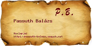 Passuth Balázs névjegykártya